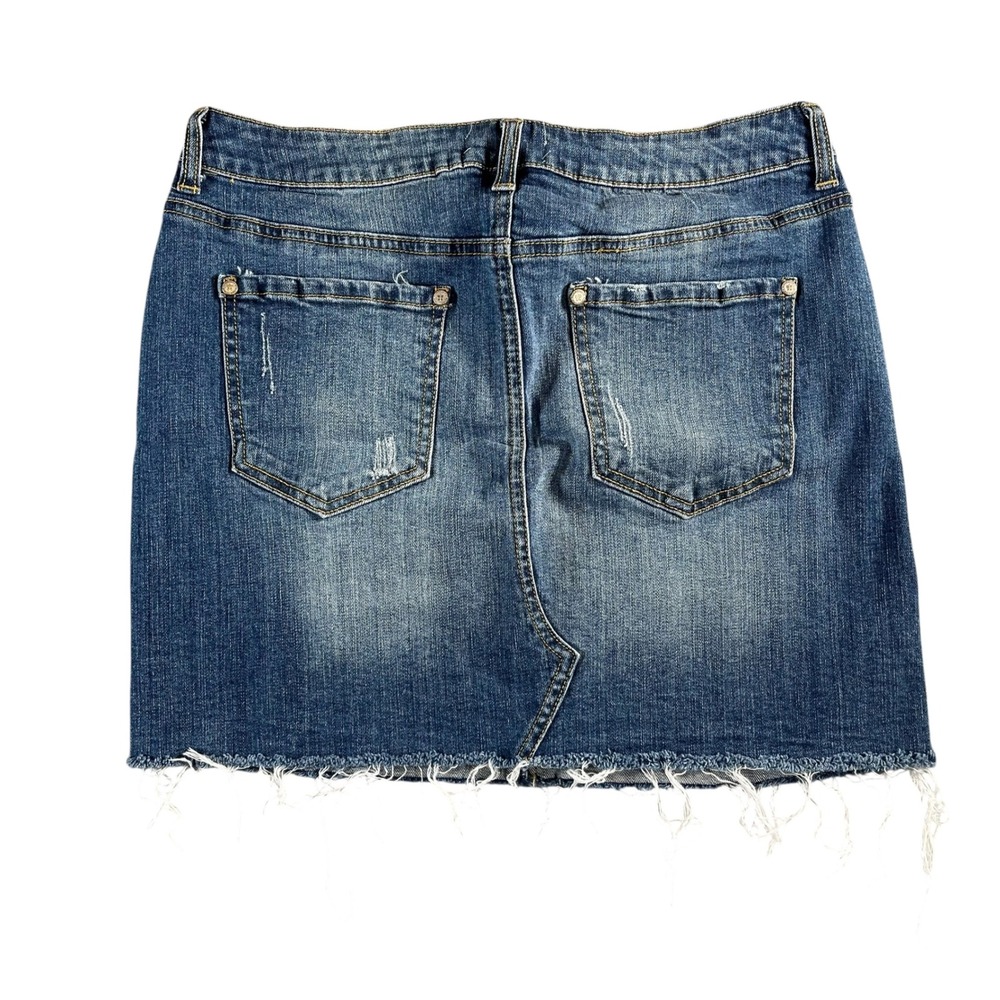 Altar'd State Women's Raw Hem Denim Mini Skirt Size Medium - Picture 2 of 7